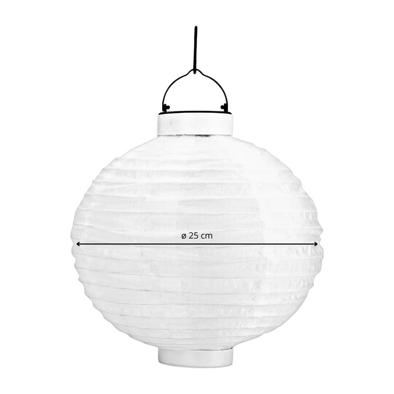 Solar tuinlampion rond - wit - &Oslash;25 cm