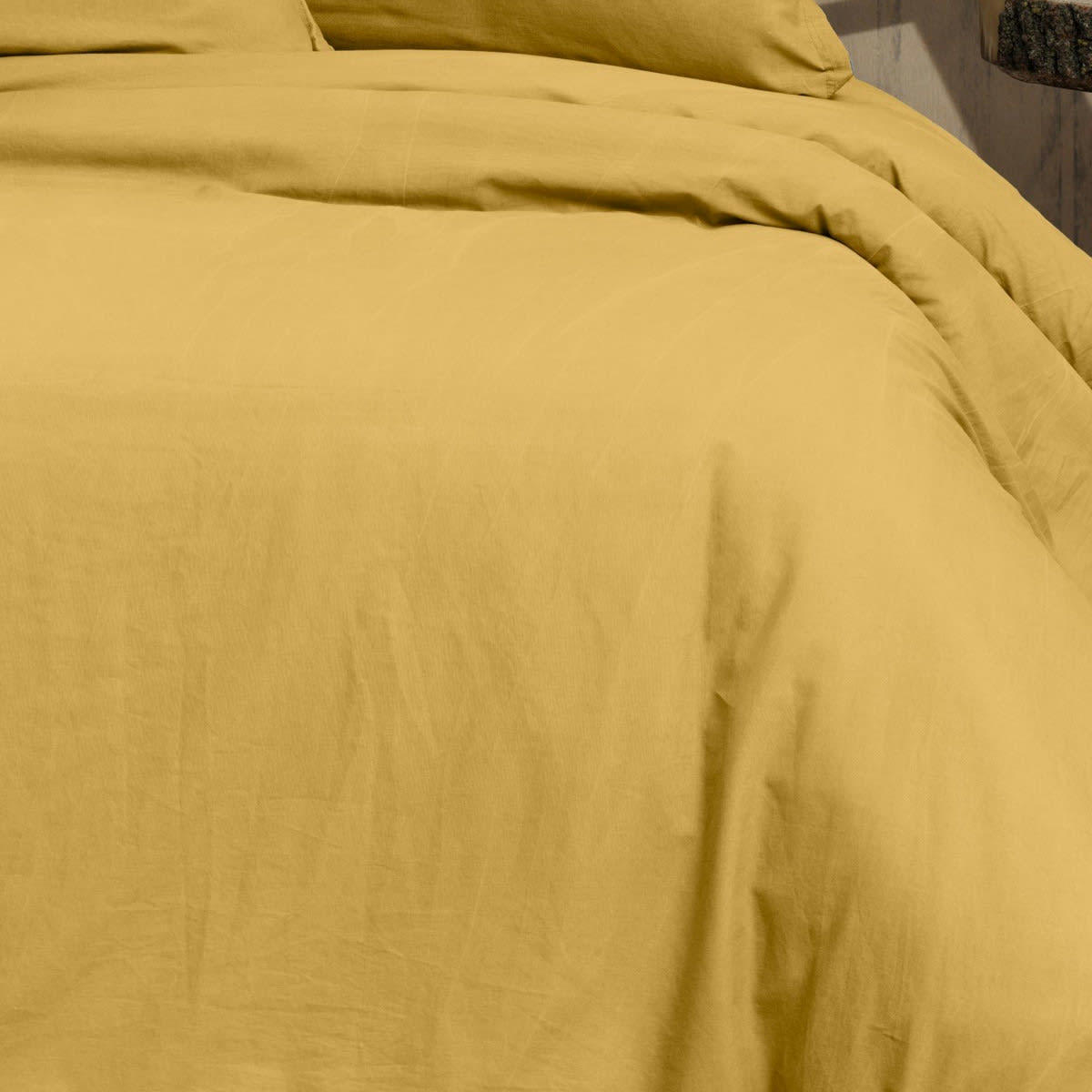 HOME WASHED - Housse de couette en percale lavée  safran 240x220 cm