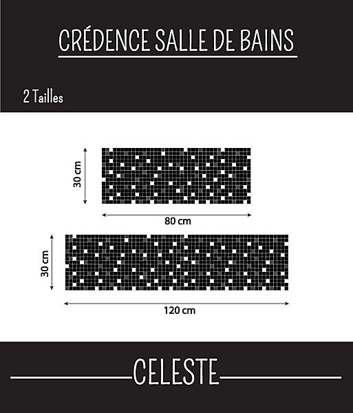 Crédence mosaïques Adhésive CELESTE 80 cm x 30 cm Ma Nouvelle Déco