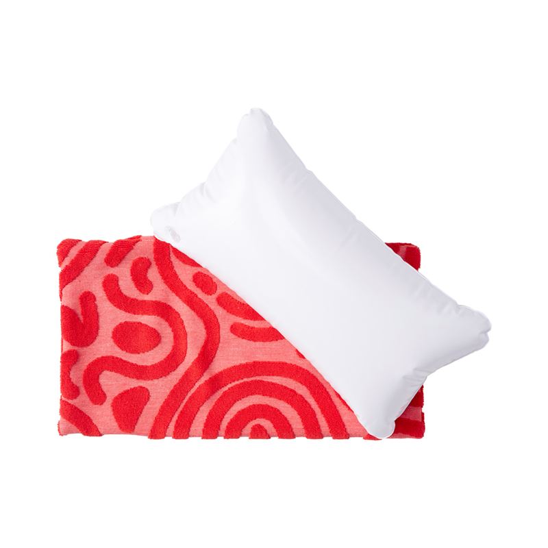 Samoa Red Inflatable Beach Pillow