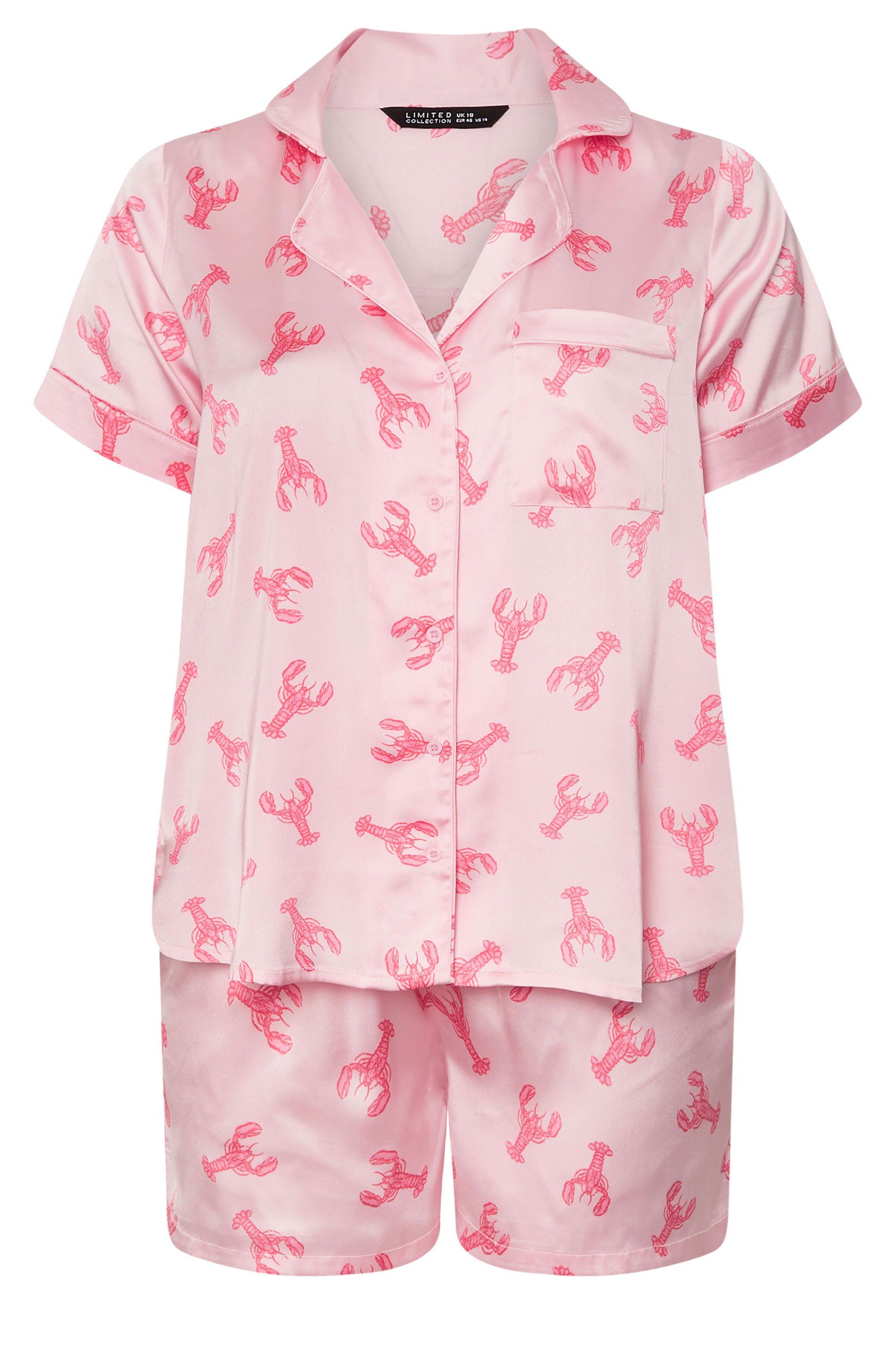Yours Lobster Satin Pyjama Set