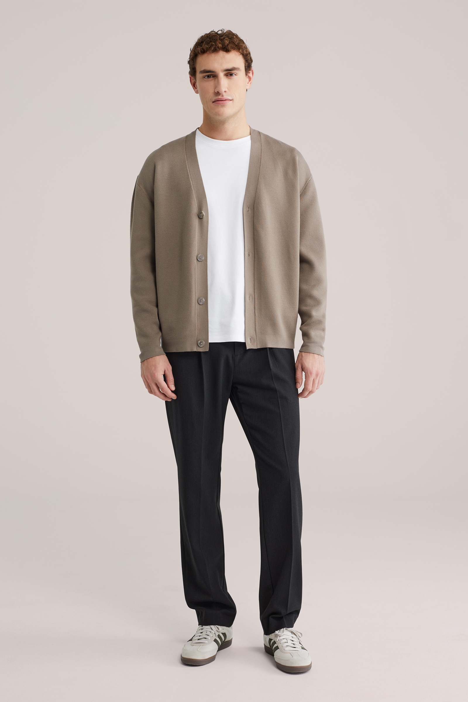 Heren regular fit fijngebreid vest