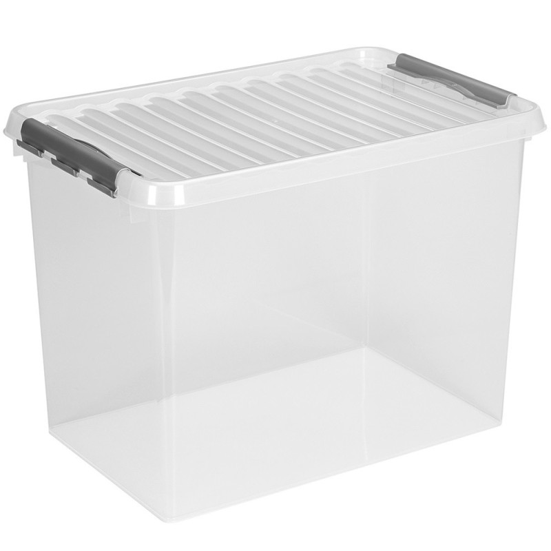 Box de rangement Q-line transparent et métal 72 L SUNWARE
