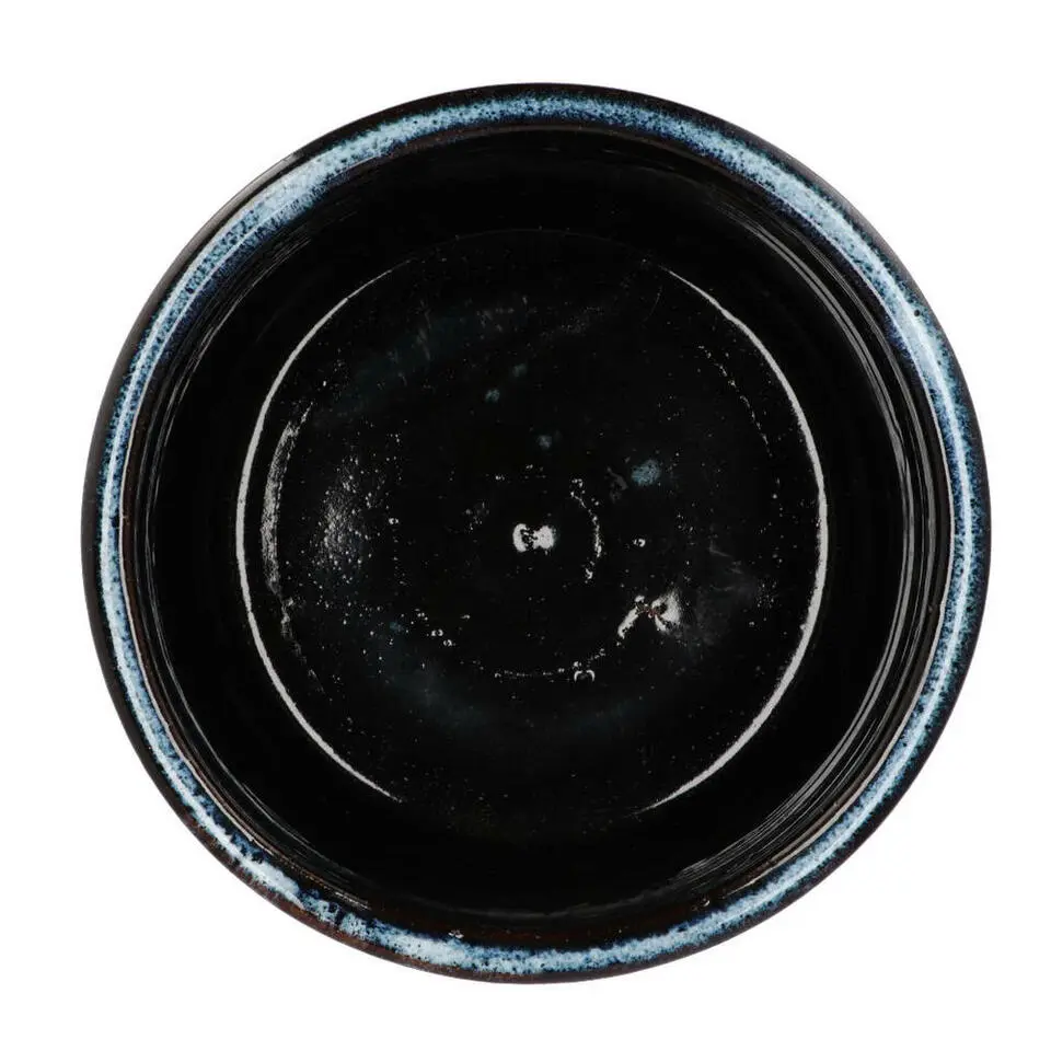 DK Design Bloempot model Blue Glaze - blauw - D12 x H13 cm - ombre