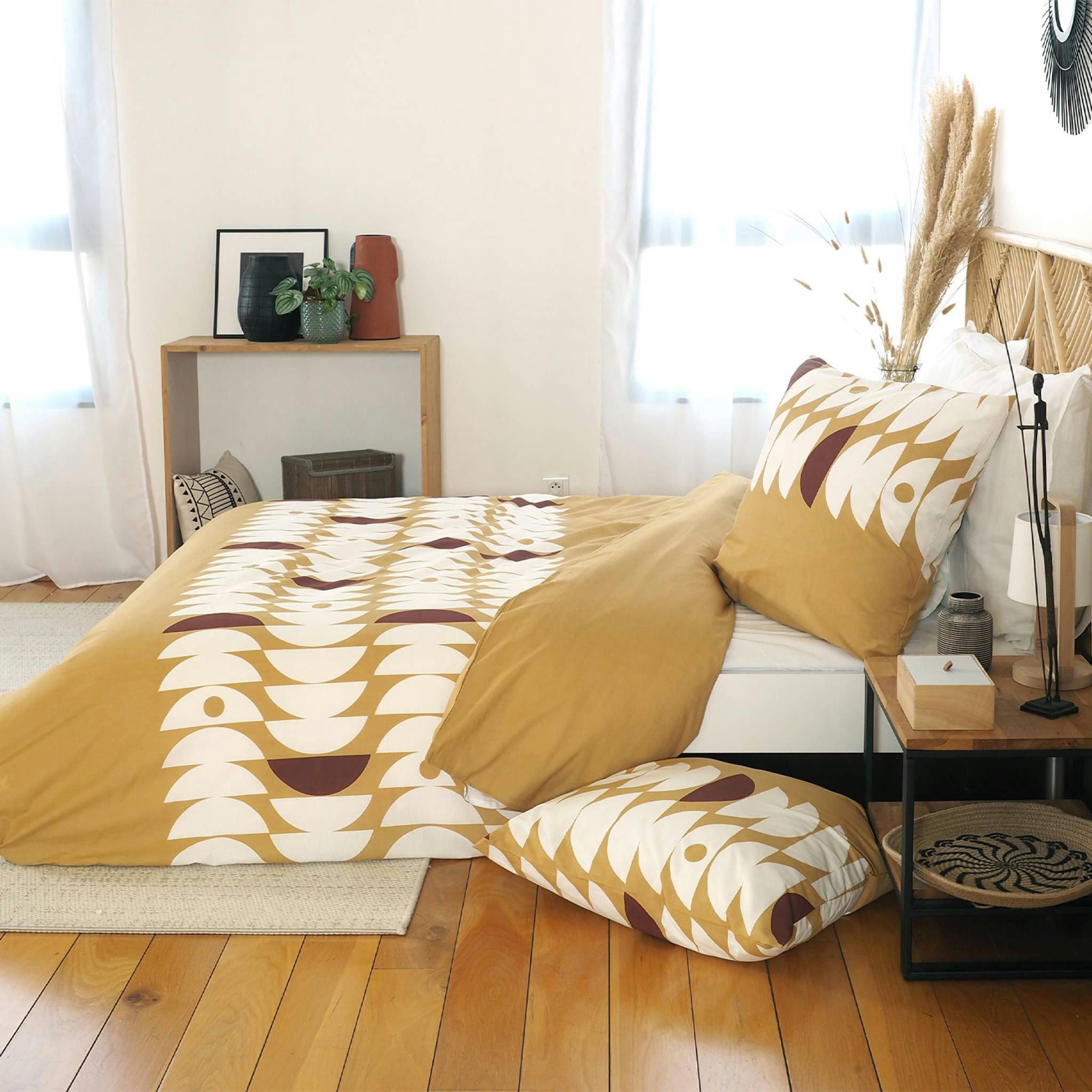 AURORE - Parure de lit réversible demi-lunes 240x220cm