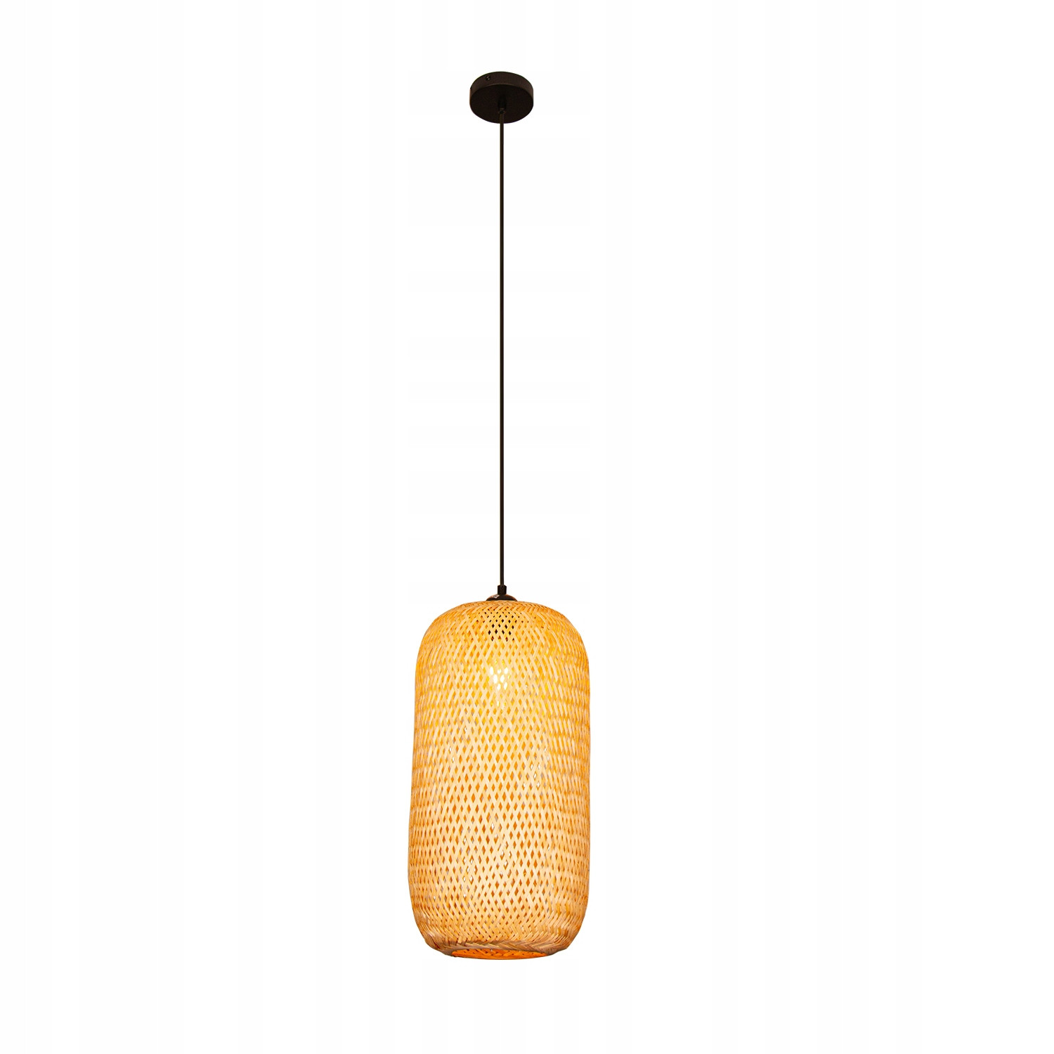 Lampa Sufitowa Wisząca Bambus BOHO Rattan Drewno Loft