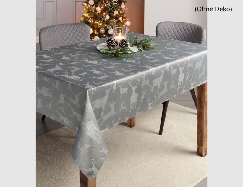 Tischdecke Elch Silber