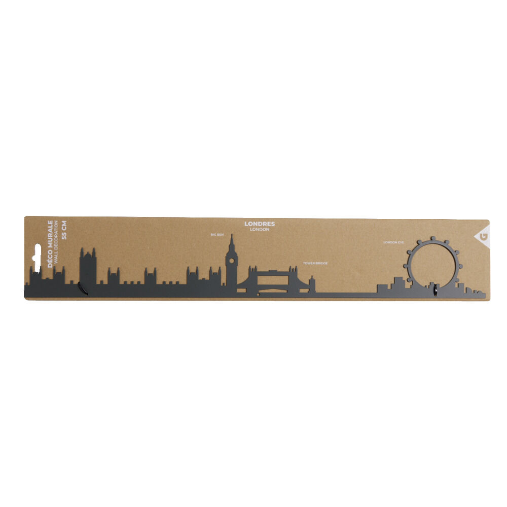 Décoration murale Londres métal noir 55cm