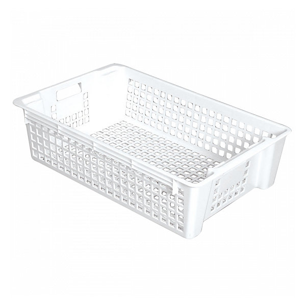 Caisse ajourée empilable emboîtable 600 x 380 x 155 mm 28 L - blanc