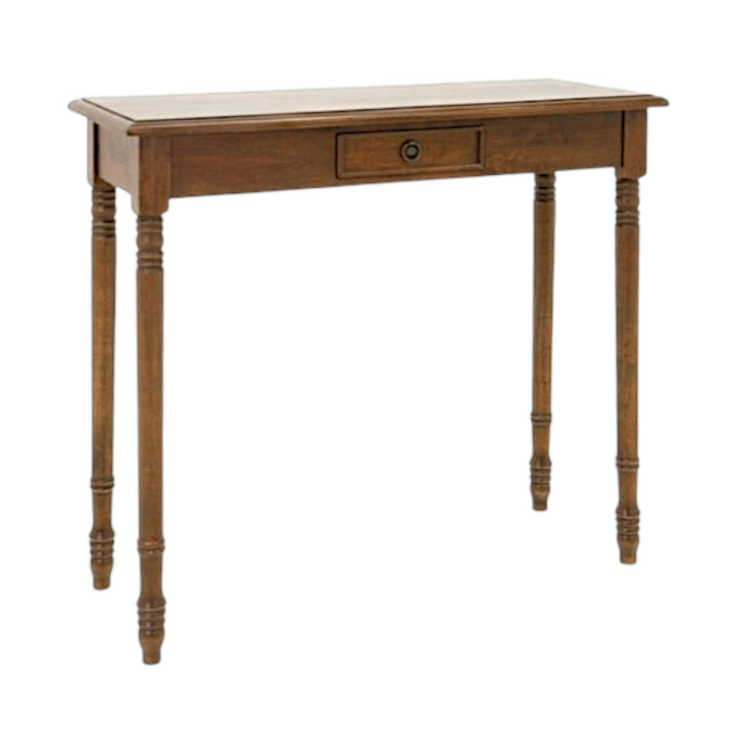 Console classique bois hévéa massif 1 tiroir TRADITION