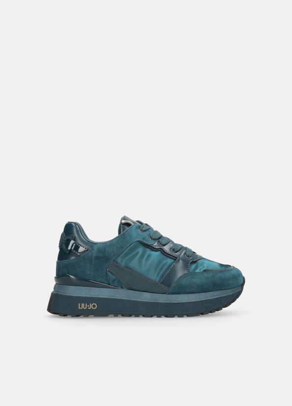 Sneakers platform in pelle
