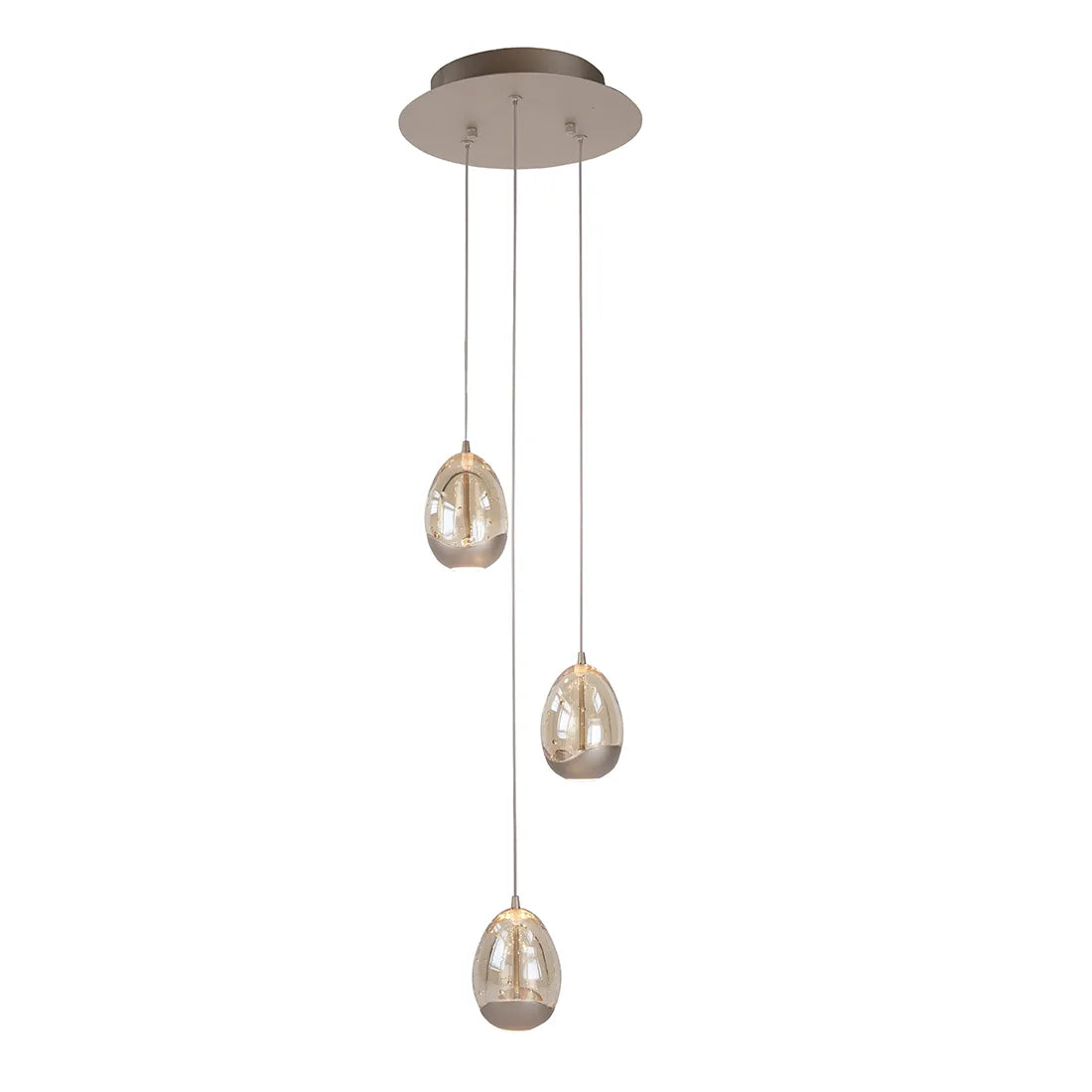 Highlight hanglamp Egg - 3 lichts - 25 x 135  cm - champagne