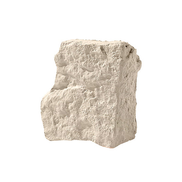 Angle plaquette de parement béton effet pierre beige Jura L.35 x l.35 cm Stegu
