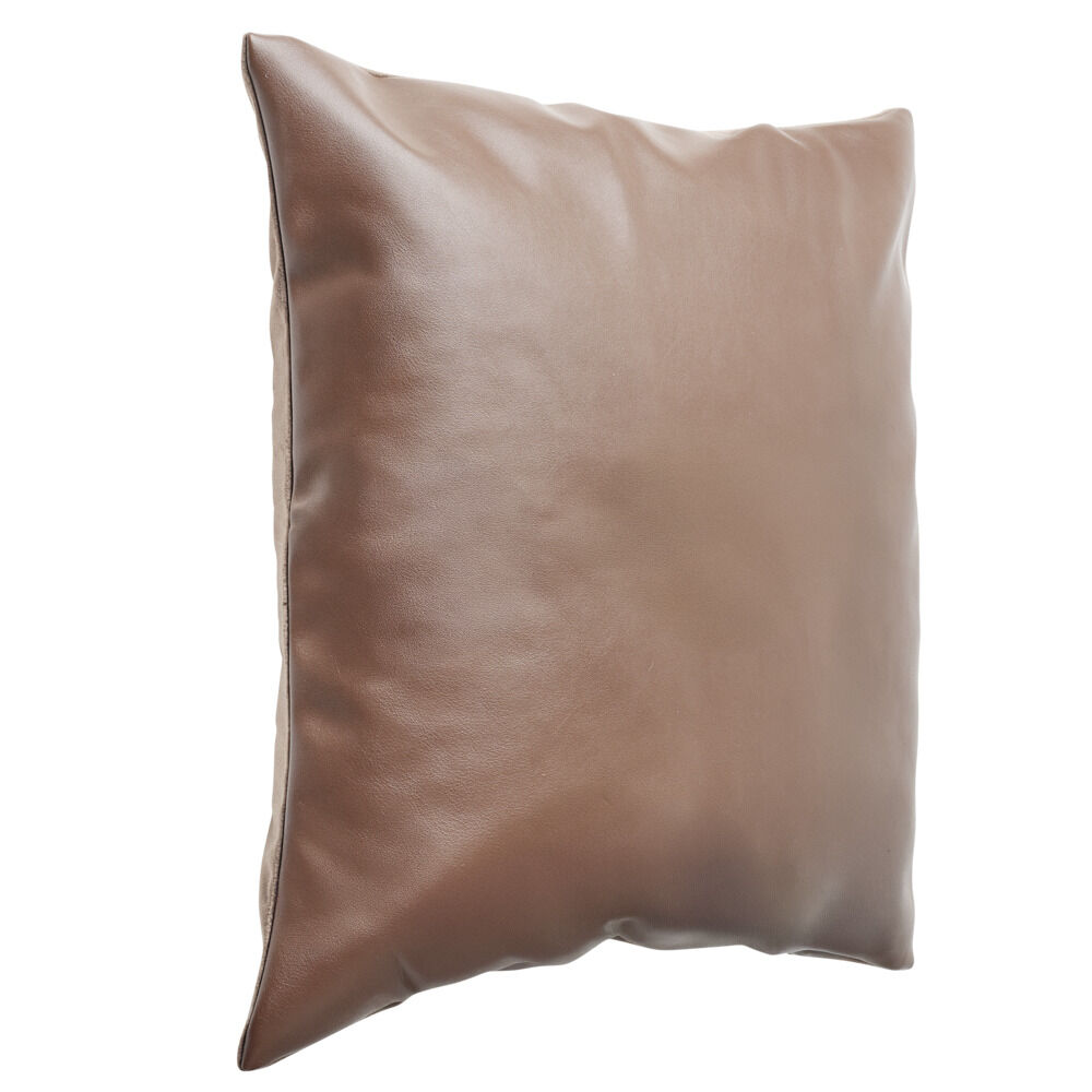 Housse de coussin simili marron 40x40cm (2 modèles)