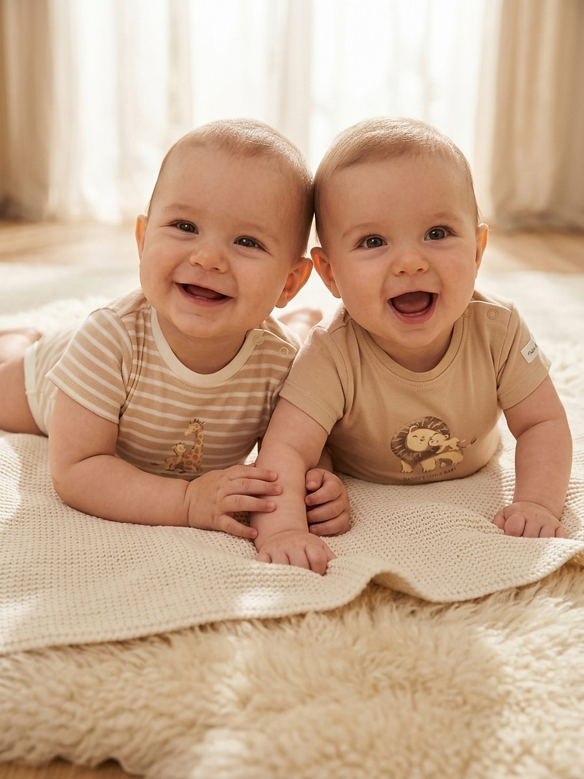 Bawełniane body z motywem zwierząt safari 2 pack
