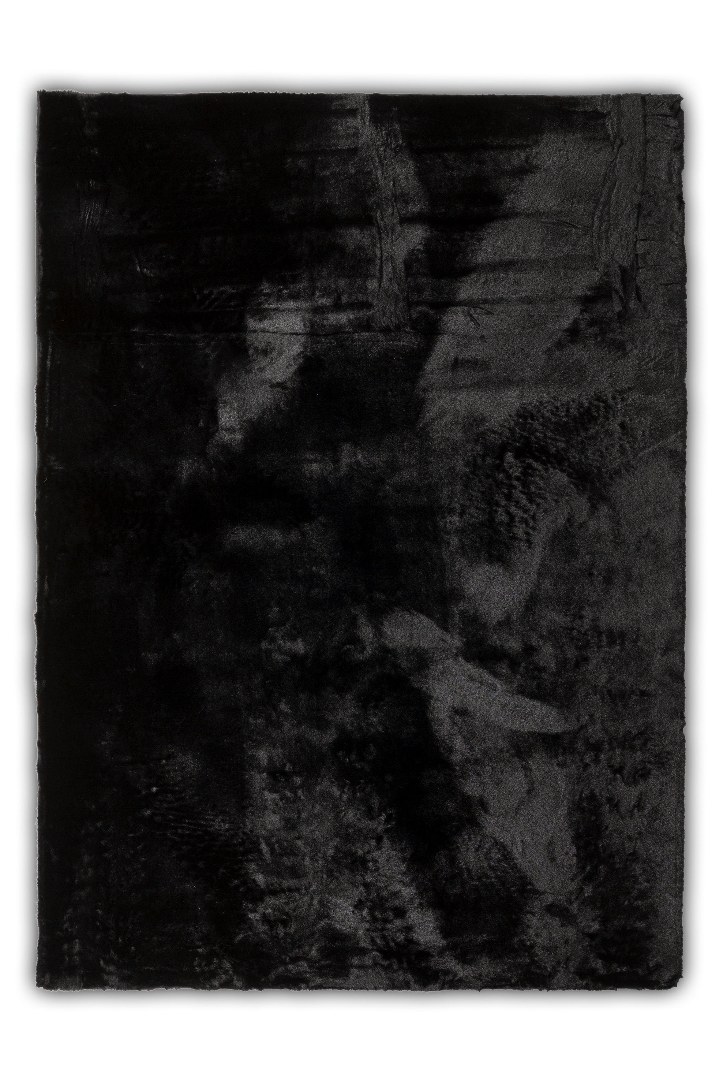 CHIARA - Tapis tissé à la machine en polyester - noir