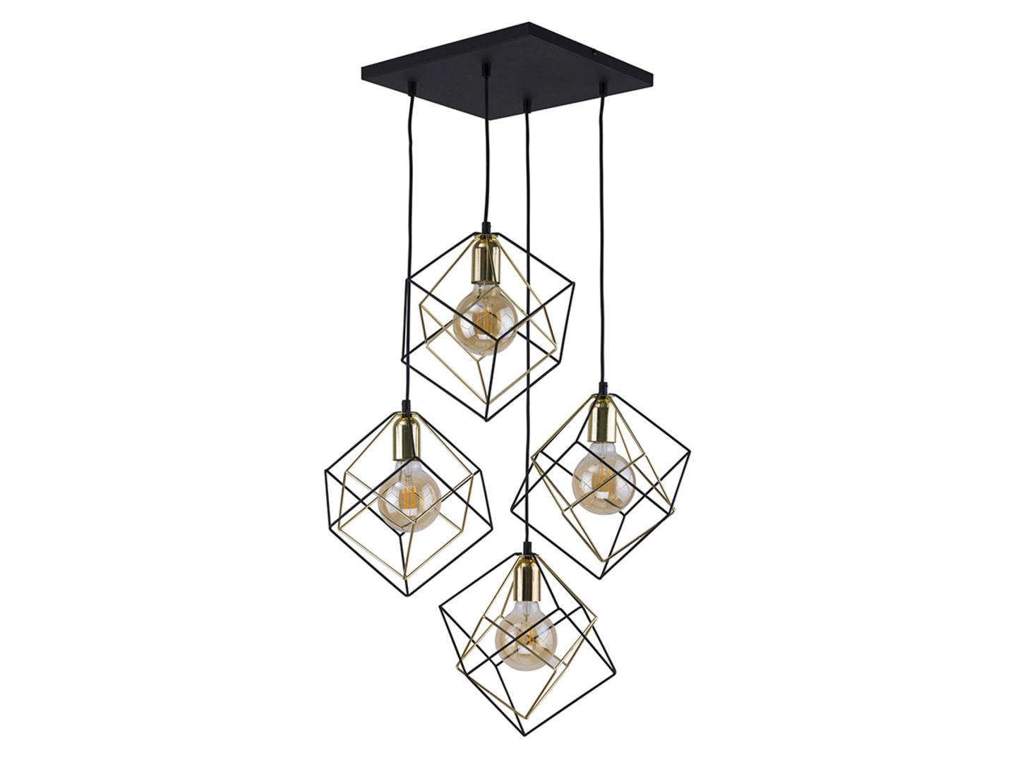 Lampa wisząca Alambre 4-punktowa metalowa czarna