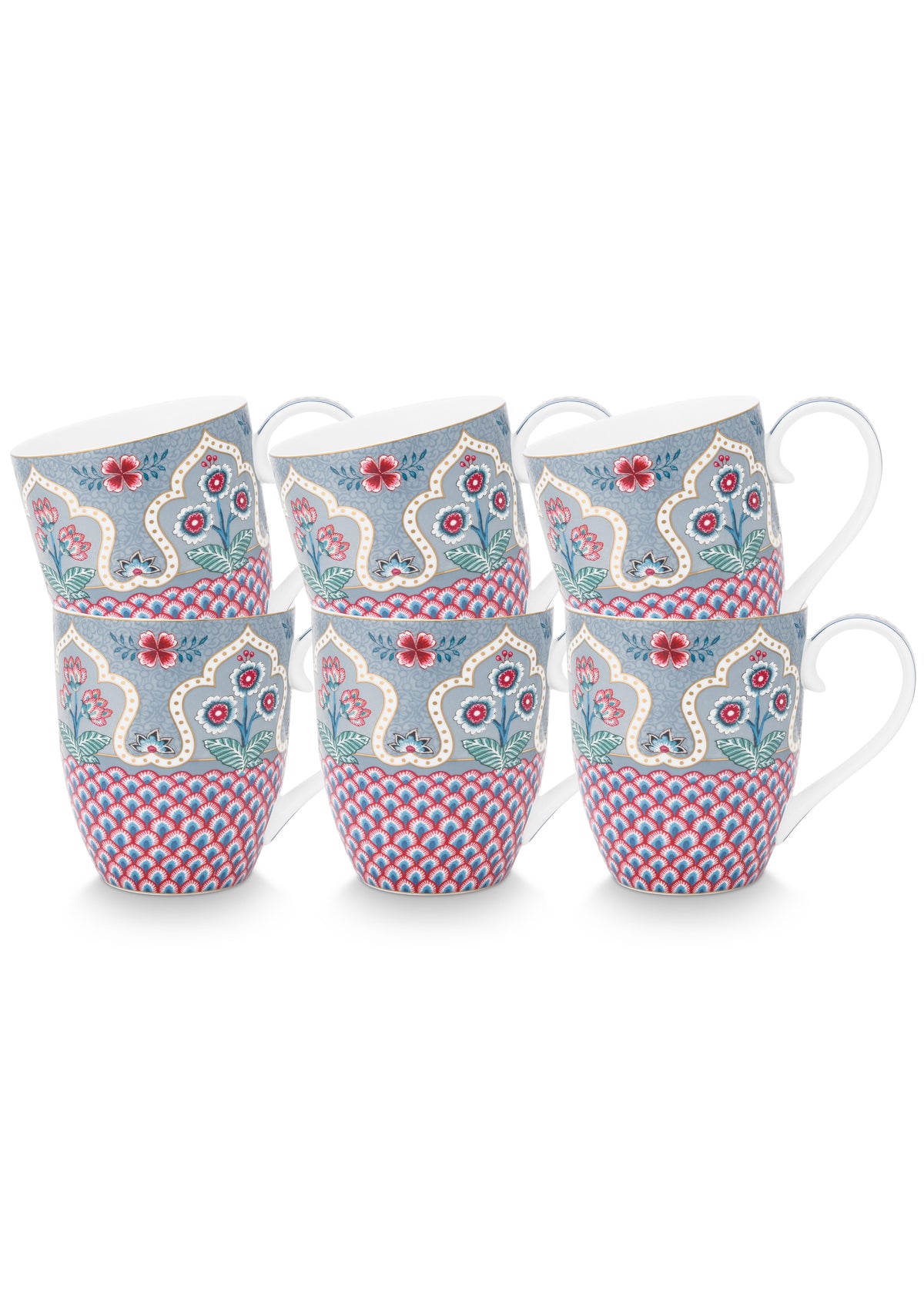 Pip Studio - Flower Festival Mokken - Servies set van 6 - 450ml