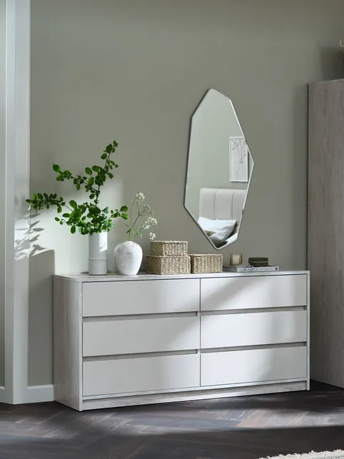 Kommode BILLUND 3+3 travertinfarve/beige