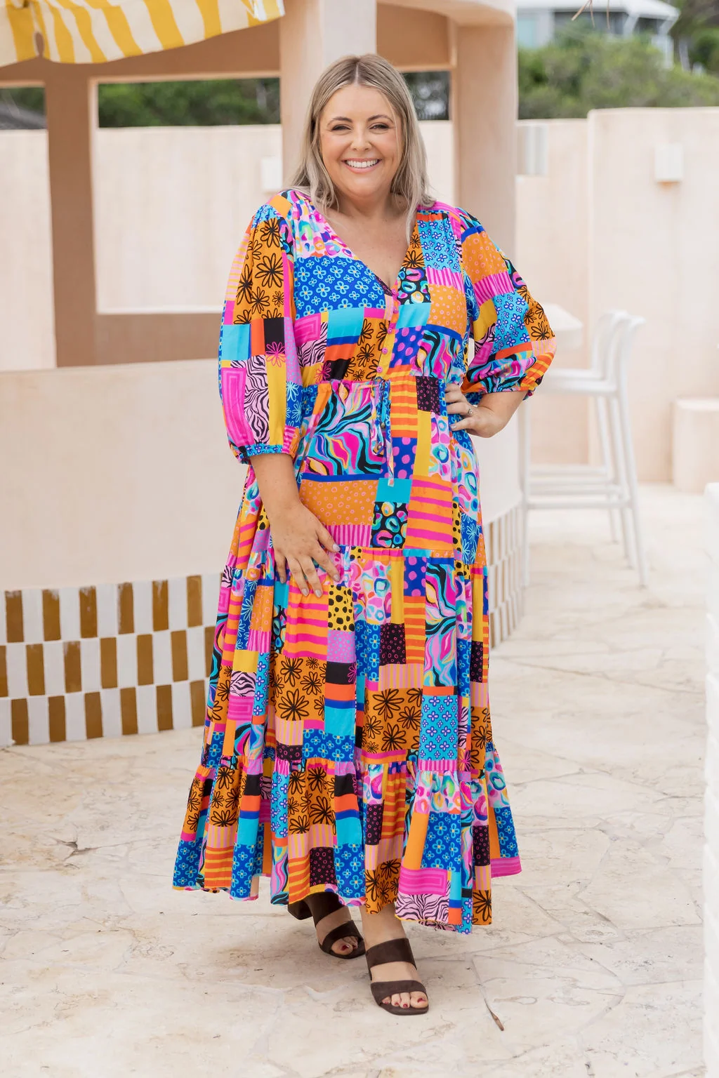 Billie Maxi Dress in Tara's Patchwork by Kasey Rainbow