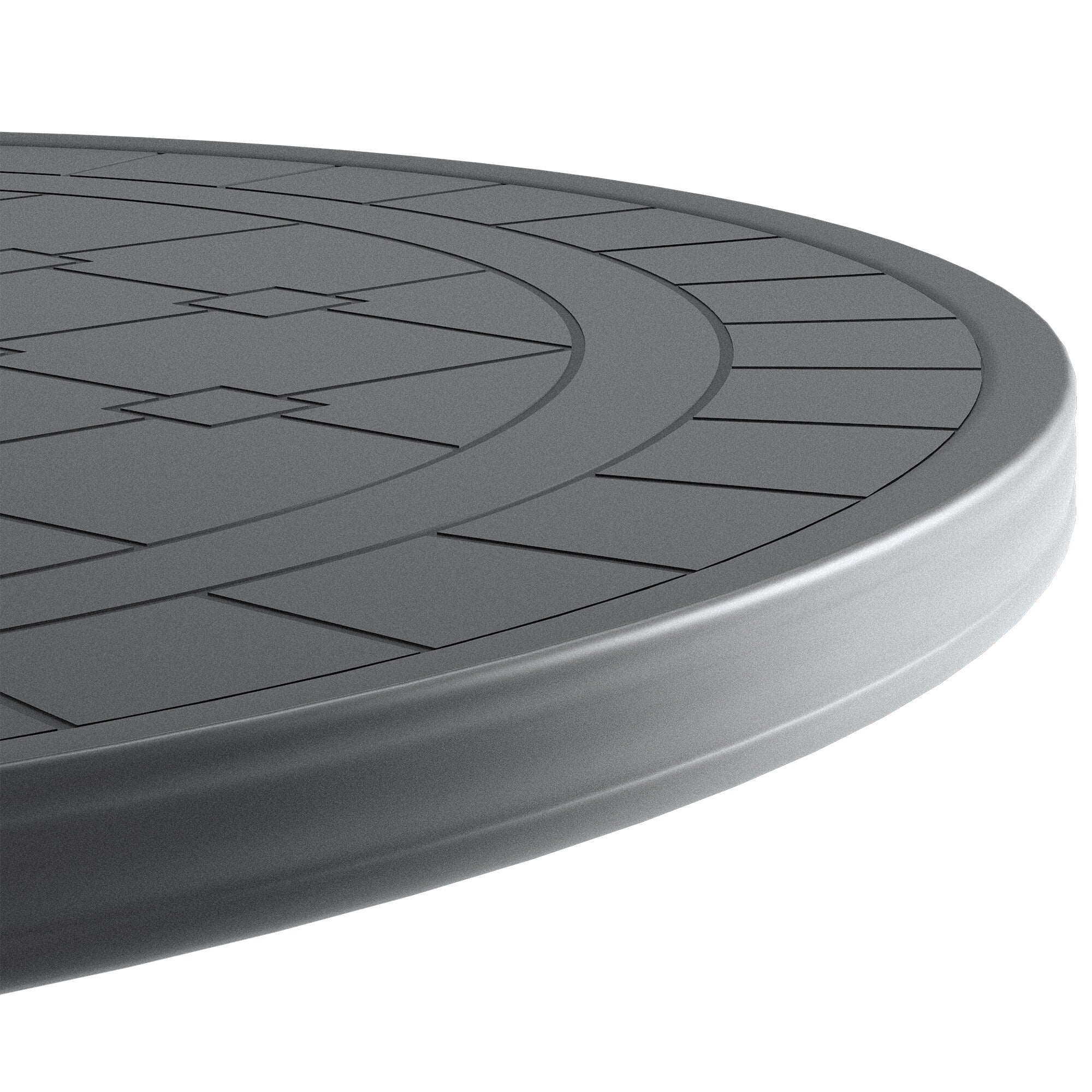 Cast Aluminum Patio Dining Table with Frame and Carved Texture on the Tabletop