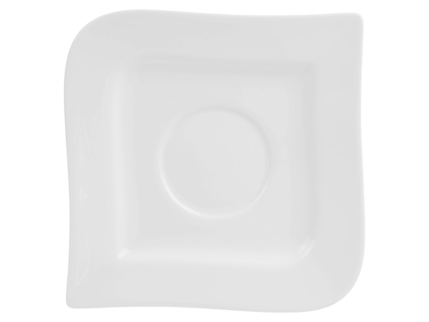 Spodek pod filiżankę Kubiko Fala porcelanowy biały