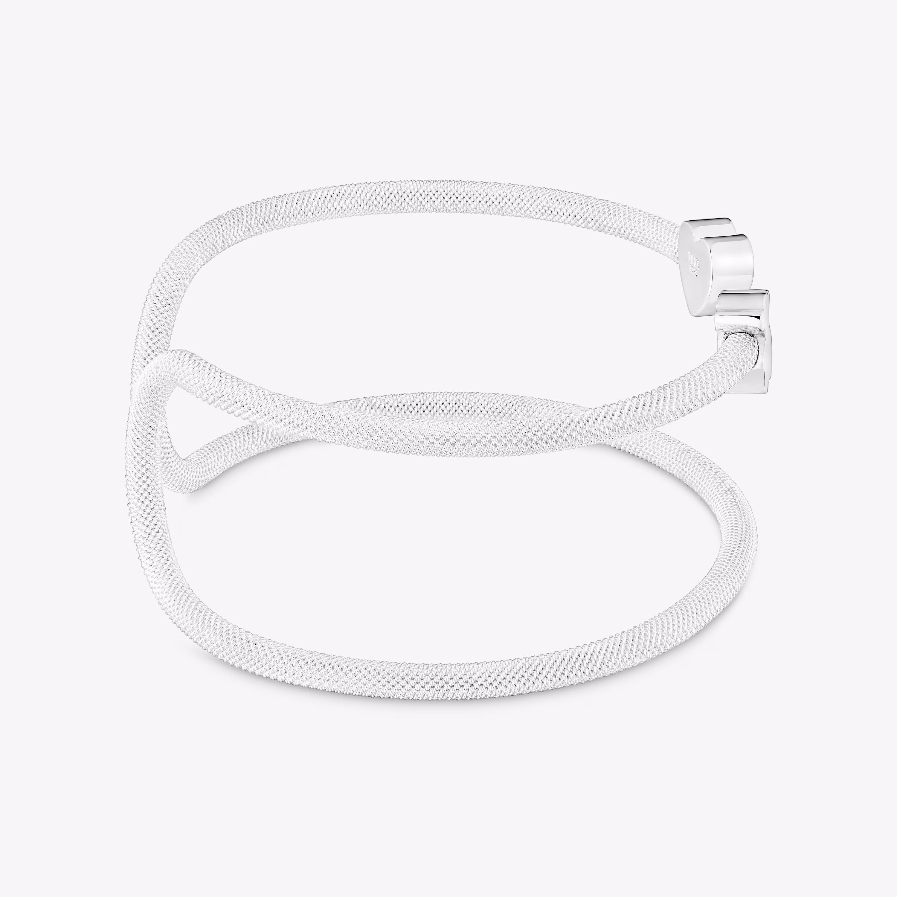Pulsera esclava doble de plata Icon Mesh