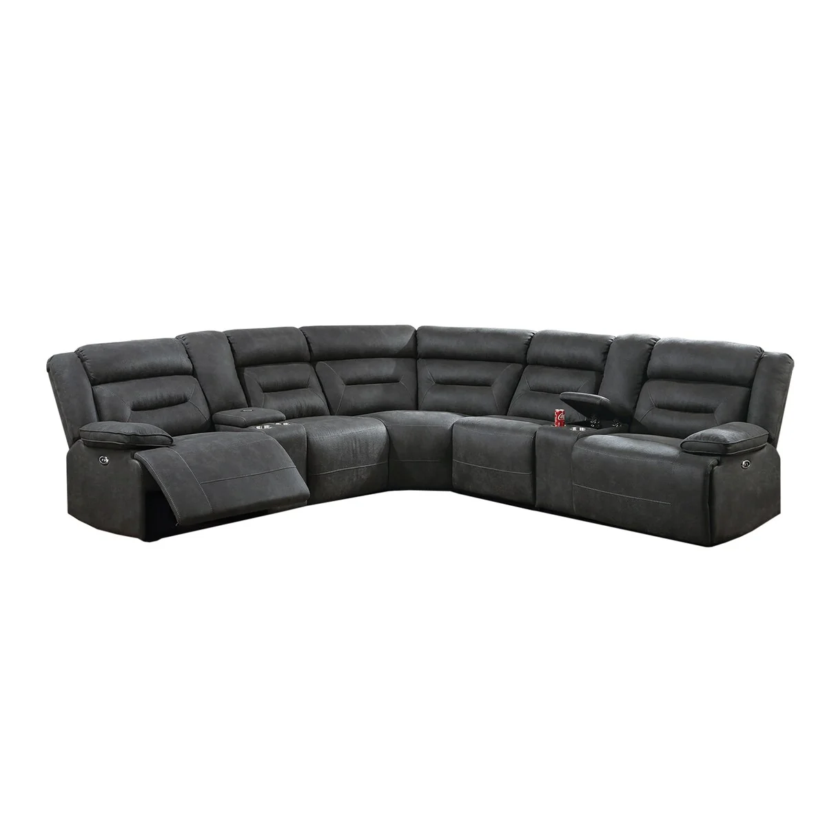 3-Piece Gel Leatherette Upholstered Reclining Sectional