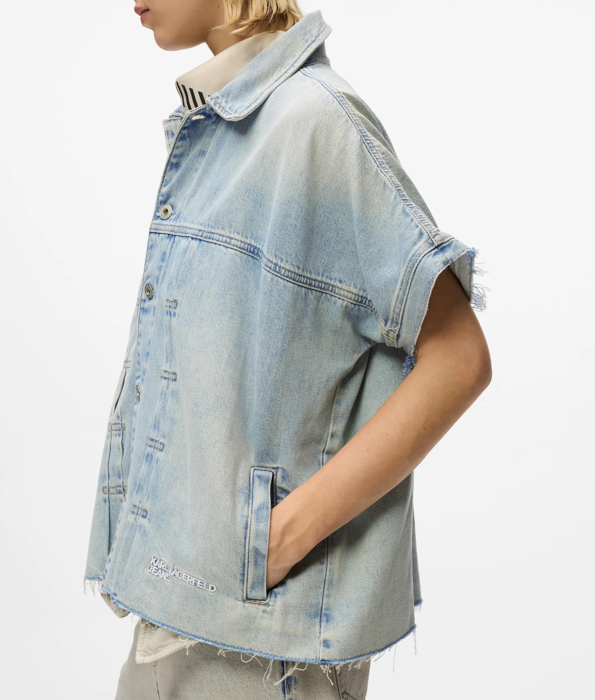 Veste en denim à manches courtes