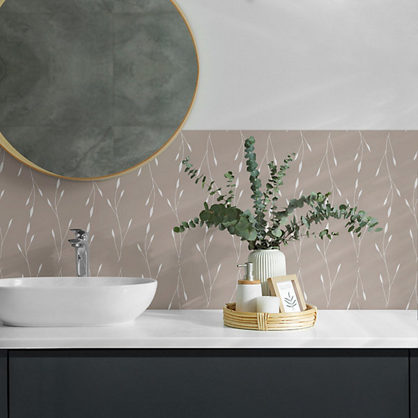 Panneau Décoratif Wallfluent 50x50 cm Motifs Végétaux Délicats 4 pièces
