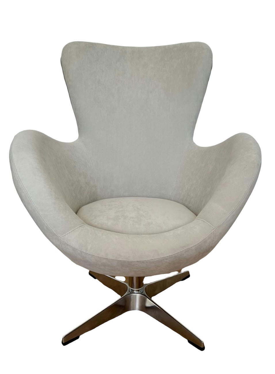 COCOON - Fauteuil design en velours gris perle