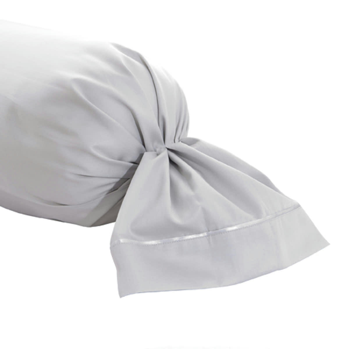 TEOPHILE - Taie de traversin en satin de coton gris 43x230