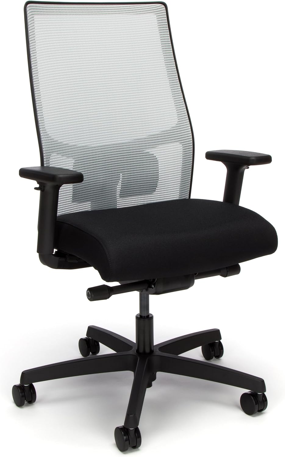 HON Ignition 2.0 Ergonomic Office Chair Fabric Seat, Adjustable Tilt, Swivel Wheels, Comfy for Long Hours, Home Office Desk Chairs, Fog