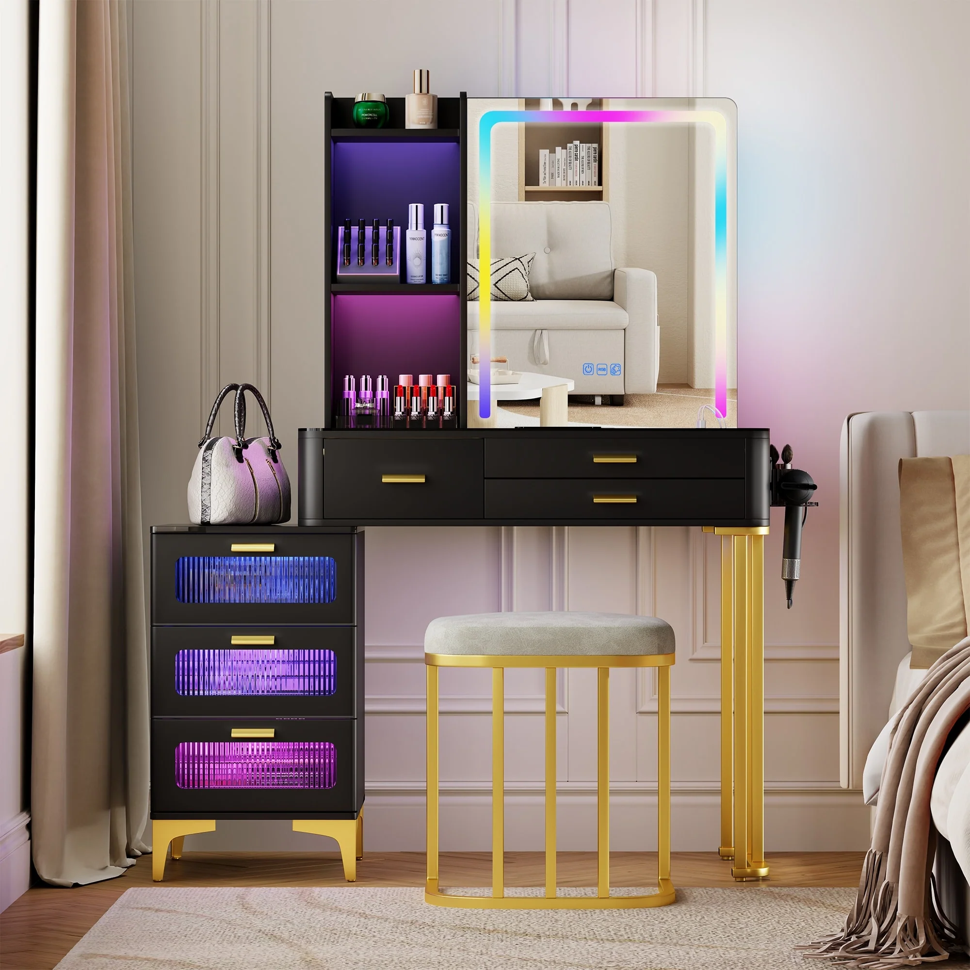 Makeup Vanity with LED Light