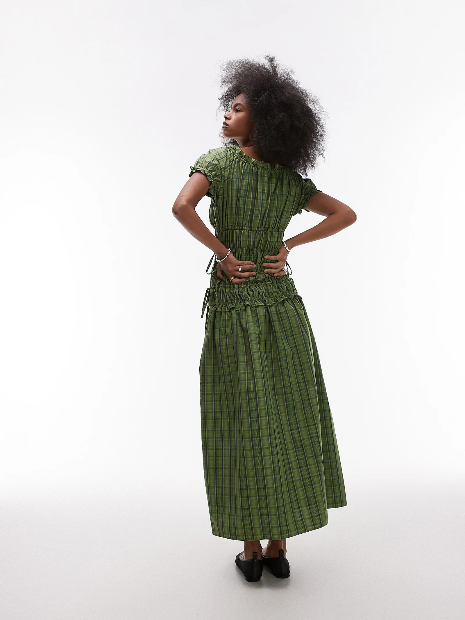 Cap Sleeve Ruched Dress