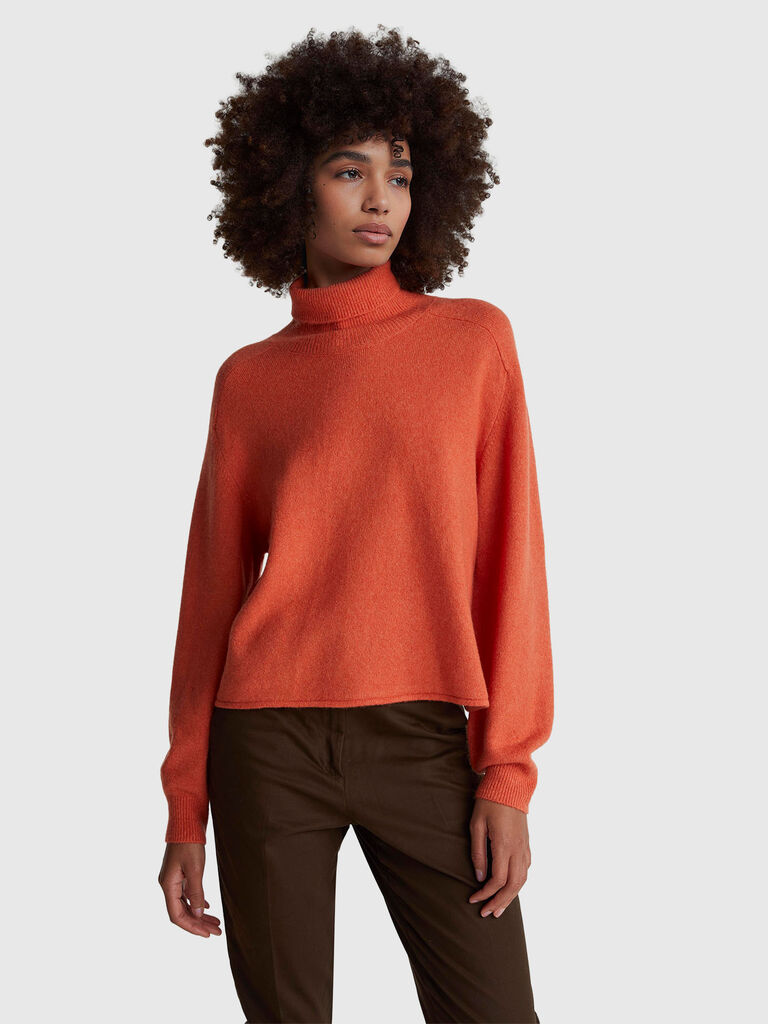 Turtleneck in stretch wool blend