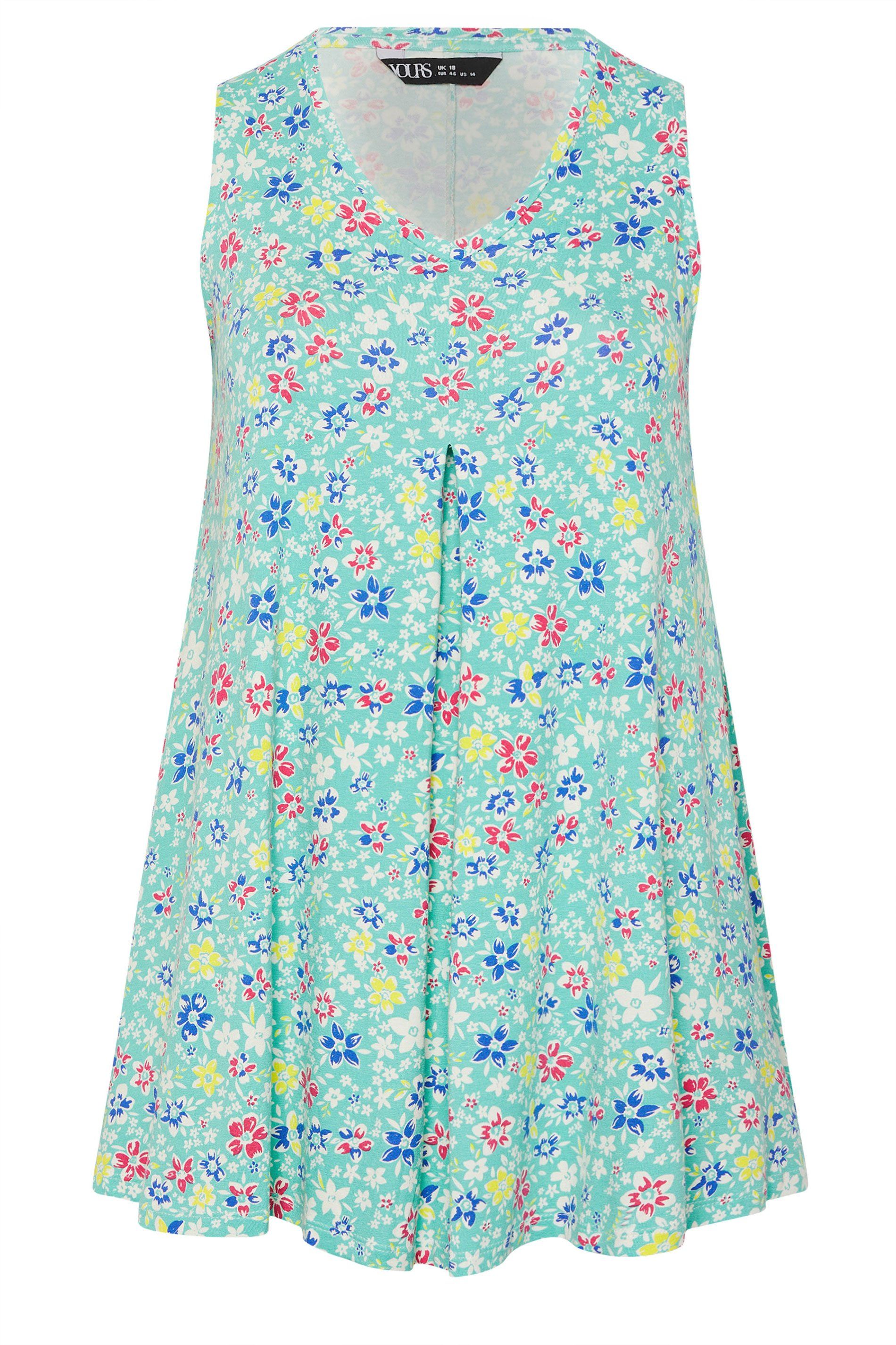 Yours Floral Pleated Vest Top