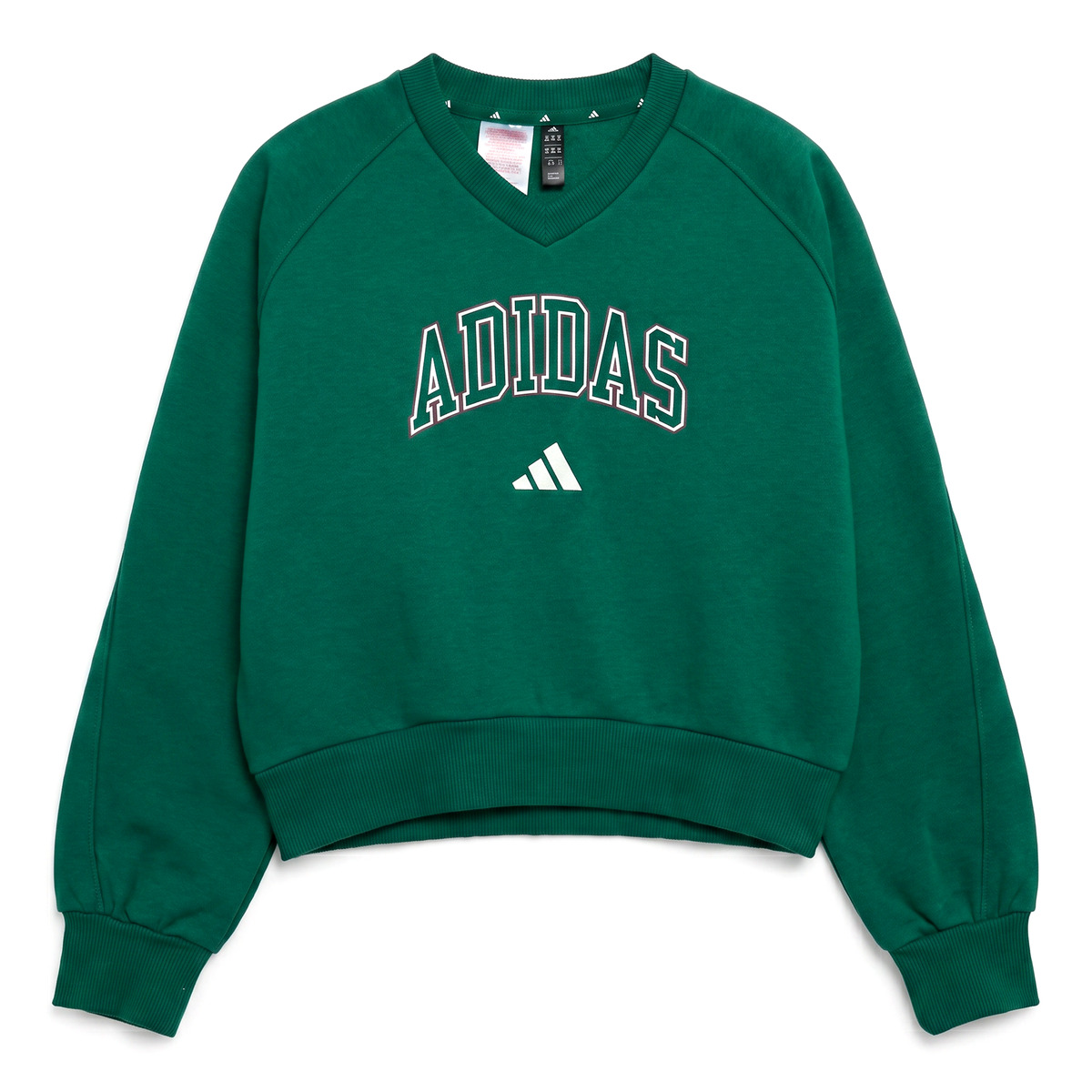 adidas - Seasonals Collegiate Typography V-neck Junior Girls Sweatshirt - Green