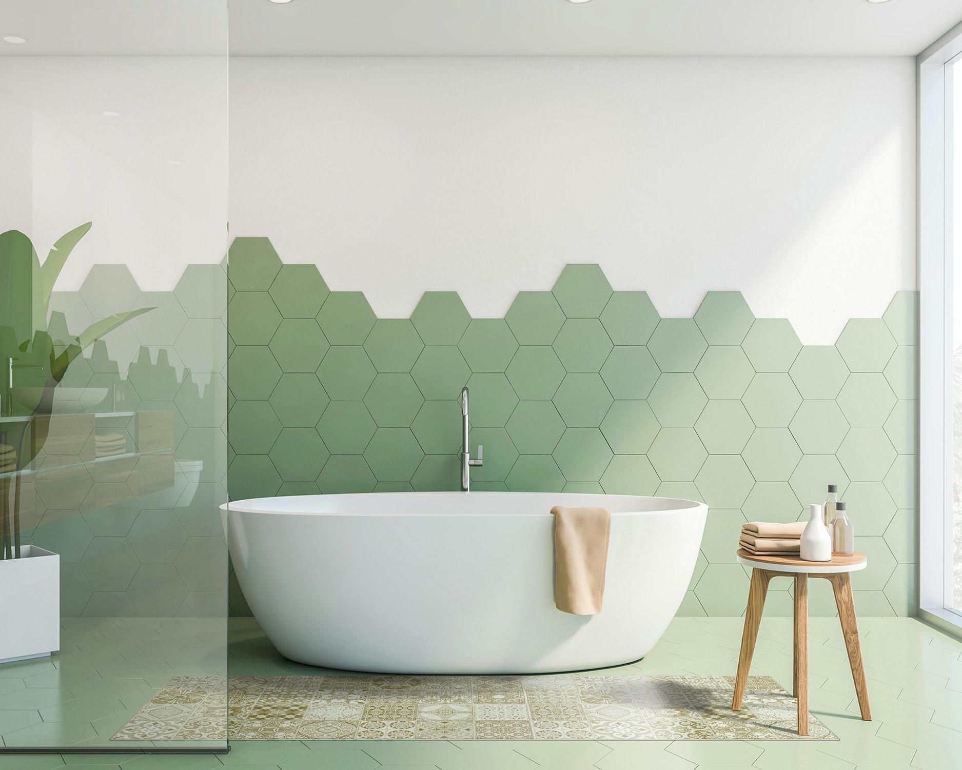 ALFOMBRAS AZULEJOS - Tapis vinyle carreaux ciments jaen brun 80x150cm