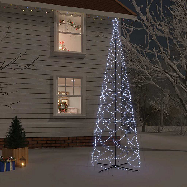Arbre de Noël cône 1400 LED Blanc froid 160x500 cm vidaXL
