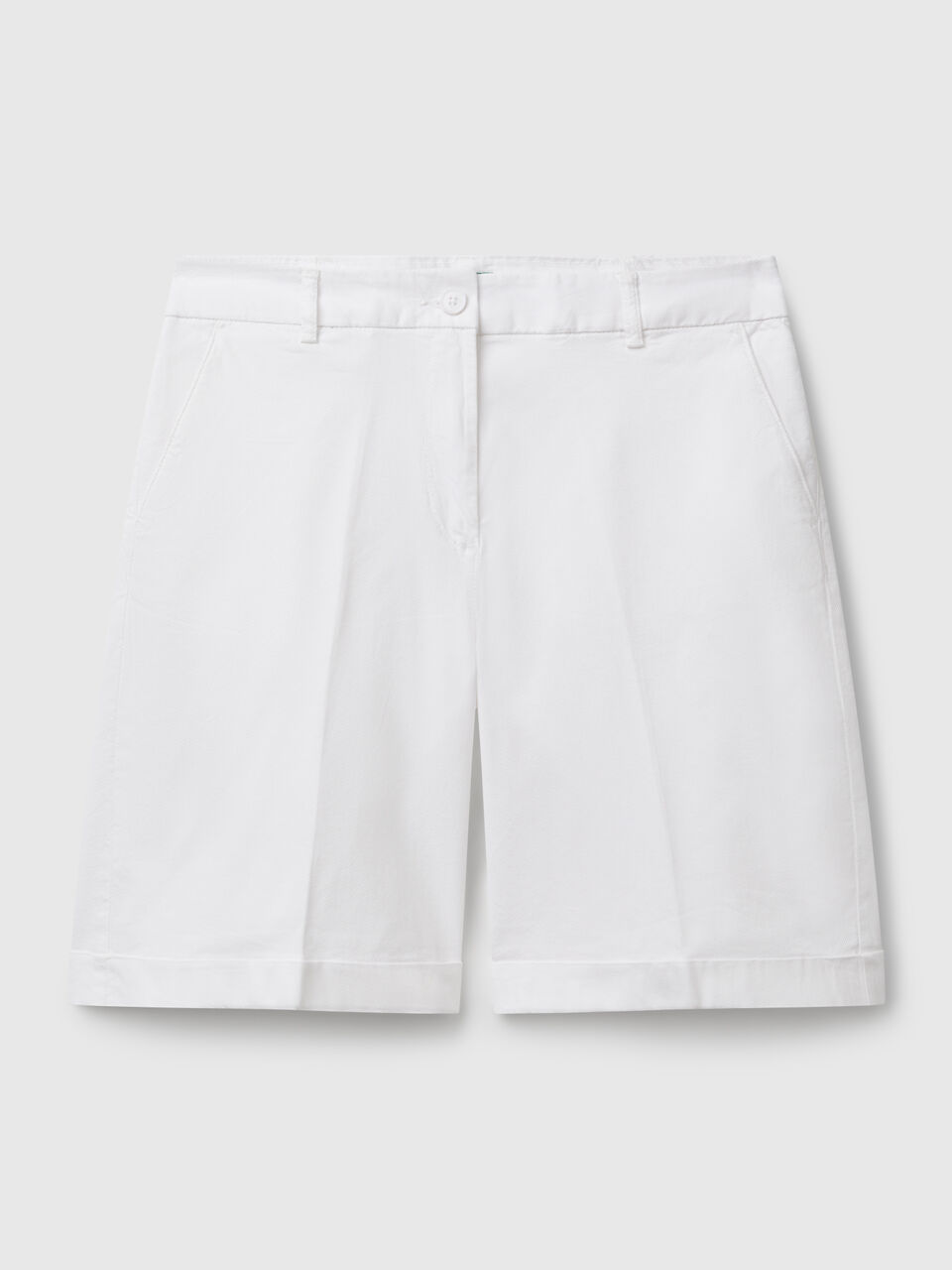 Bermudas with cuff in stretch cotton