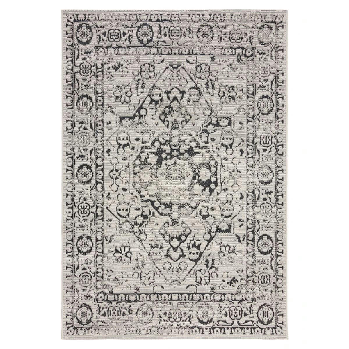 KIMPO - Tapis intérieur extérieur en Polypropylène Gris foncé 120x170 cm