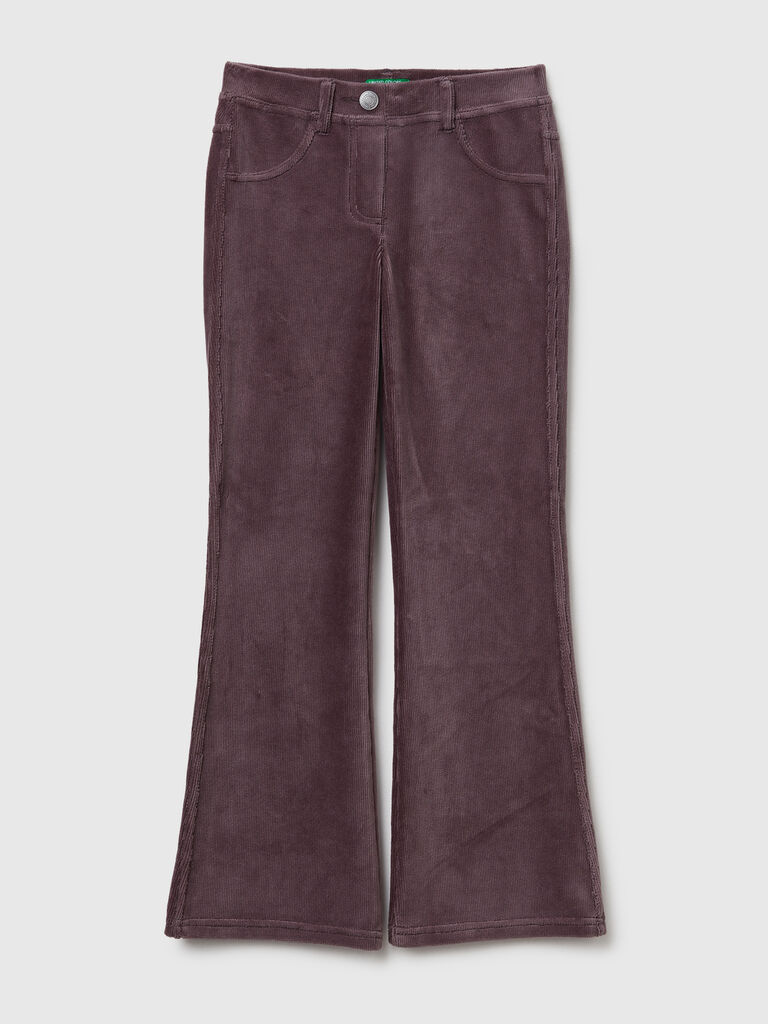 Flared chenille leggings