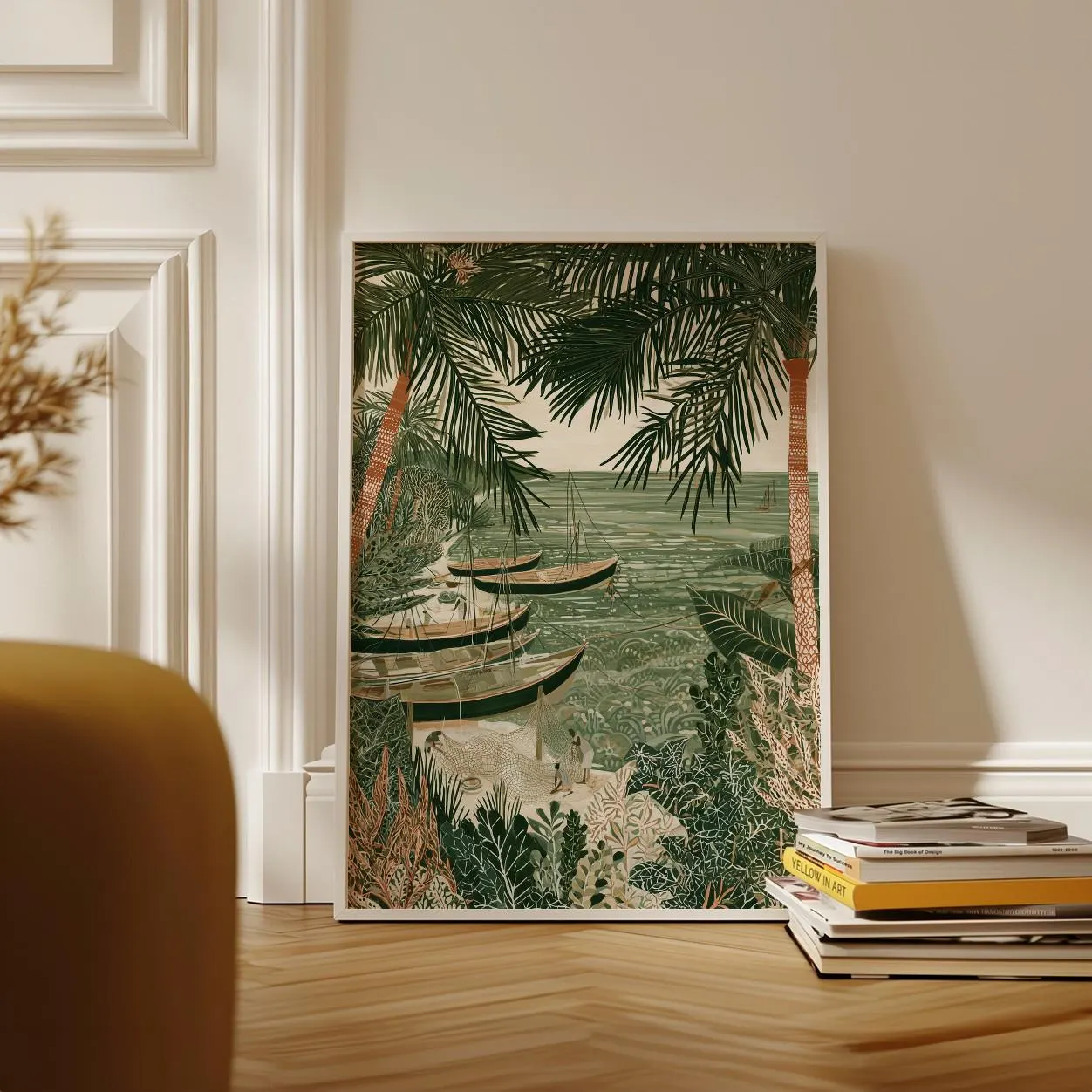 Tropical Beach Art Print | Palm Tree Coastal Landscape Poster