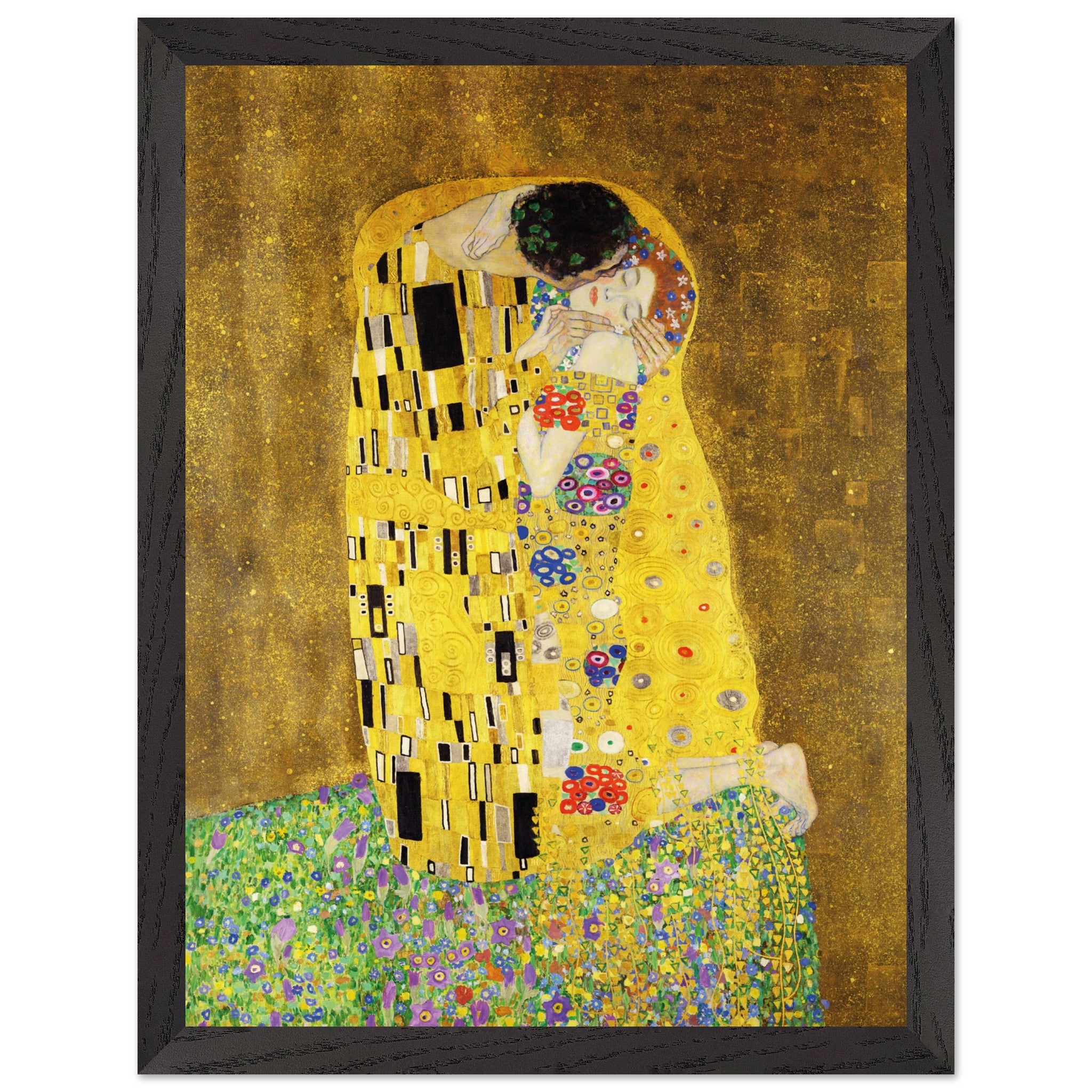Artfulprints Poster met Lijst Gustav Klimt - The kiss  - 30x40 cm - Geel