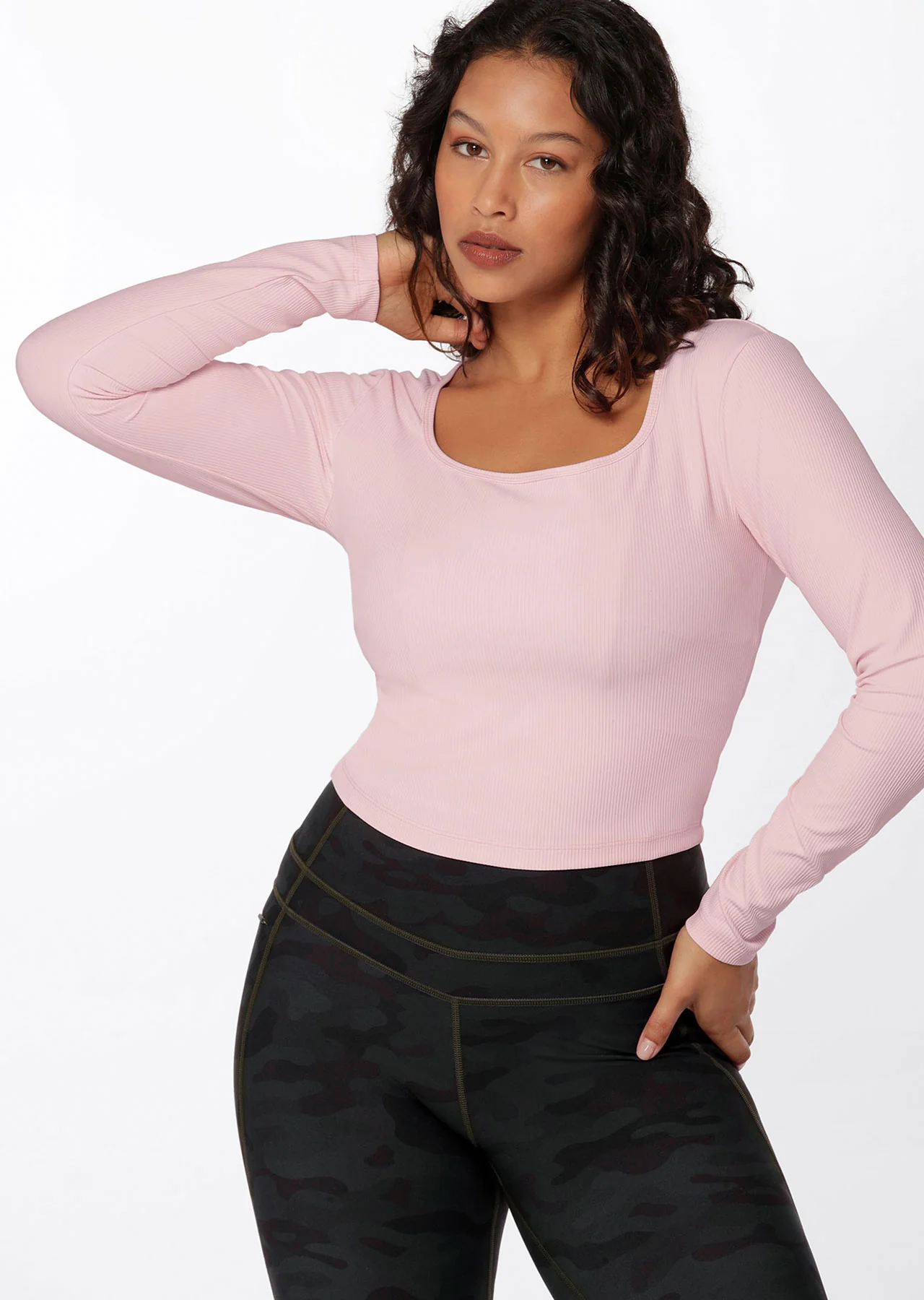 Yin Washed Rib Long Sleeve Top