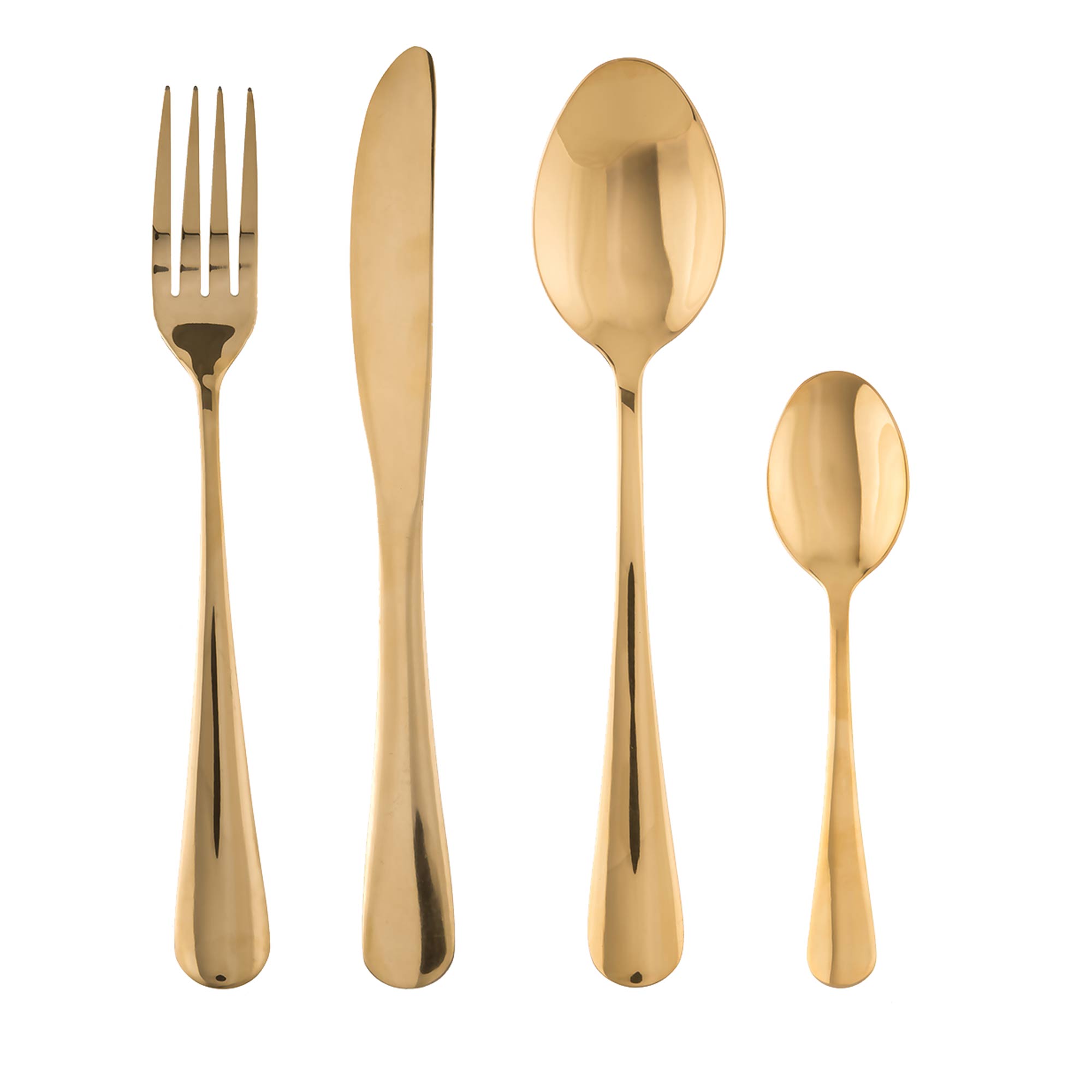 Conjunto de 16 talheres dourados