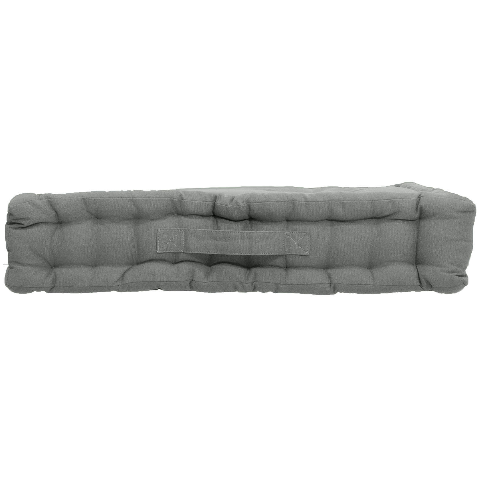 - Coussin de sol uni en pur coton gris clair 50x50x10 cm