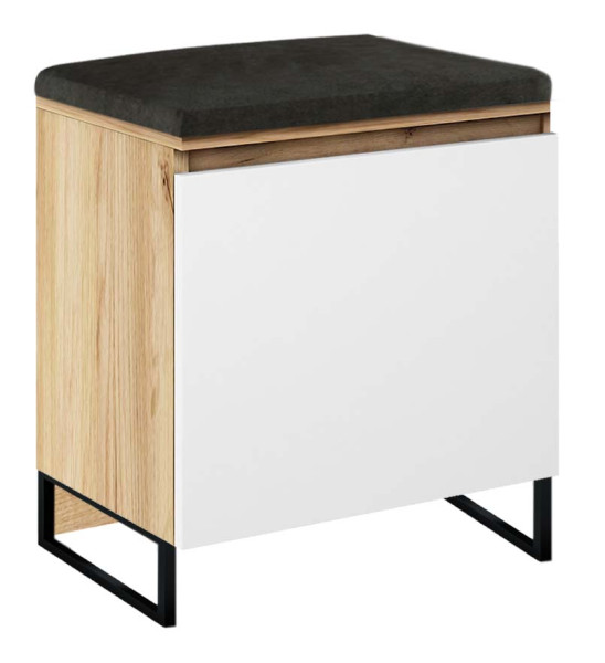 Zestaw Do Przedpokoju 1Pp4 Dąb Craft Złoty/Białt Mat/Czarny 50X37X224 Cm