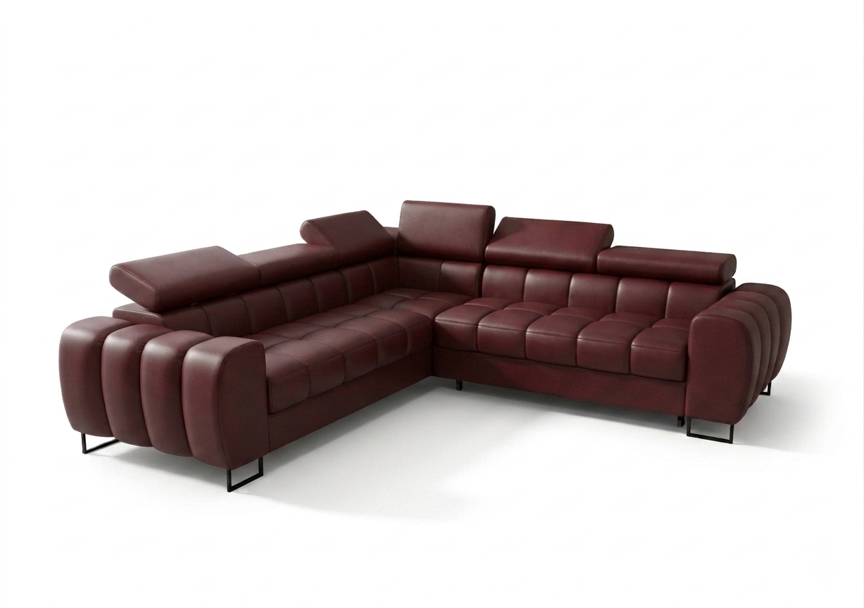 Narożnik skórzany Aspen Max 260x260 cm z funkcją spania i pojemnikiem